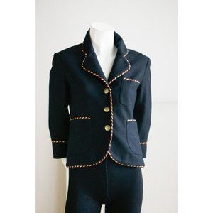 Smythe Black Wool Cashmere Smoking Jacket Style Classic Blazer 2